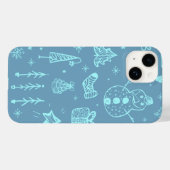 Illustratie kerstdoodle tekening voor verkuilen | Case-Mate iPhone case (Achterkant (horizontaal))