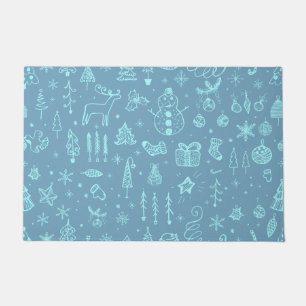 Illustratie kerstdoodle tekening voor verkuilen deurmat