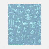 Illustratie kerstdoodle tekening voor verkuilen | fleece deken (Voorkant)