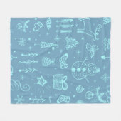 Illustratie kerstdoodle tekening voor verkuilen | fleece deken (Voorkant (Horizontaal))