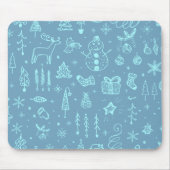 Illustratie kerstdoodle tekening voor verkuilen | muismat (Voorkant)