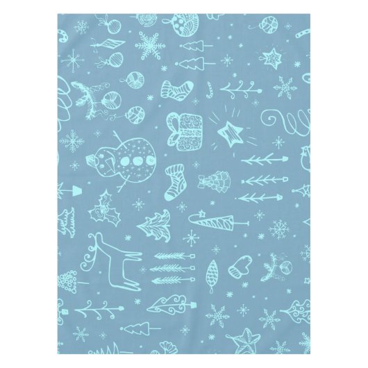 Illustratie kerstdoodle tekening voor verkuilen | tafelkleed (Voorkant)