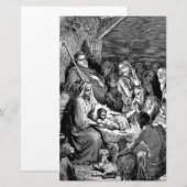 Illustratie kerstfeestscène briefpapier (Voorkant / Achterkant)