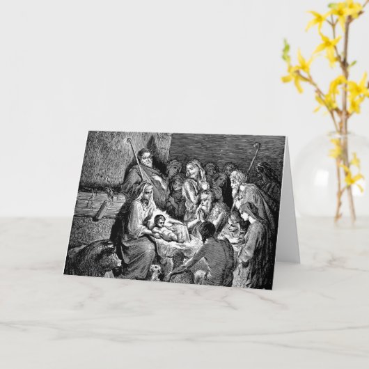 Illustratie kerstfeestscène kaart (Gele Bloem)