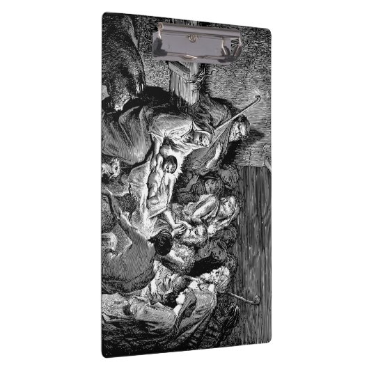 Illustratie kerstfeestscène klembord (Rechts)