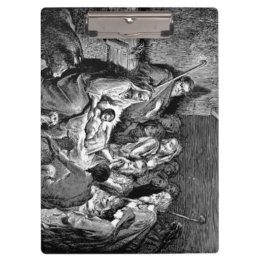 Illustratie kerstfeestscène klembord (Voorkant)