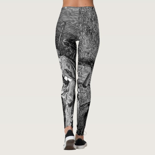 Illustratie kerstfeestscène leggings (Achterkant)