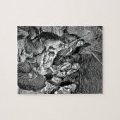 Illustratie kerstfeestscène legpuzzel (Horizontaal)