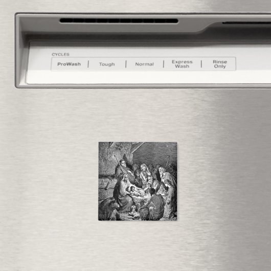 Illustratie kerstfeestscène magneet (Insitu (Vaatwasser))