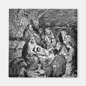 Illustratie kerstfeestscène magneet (Voorkant)