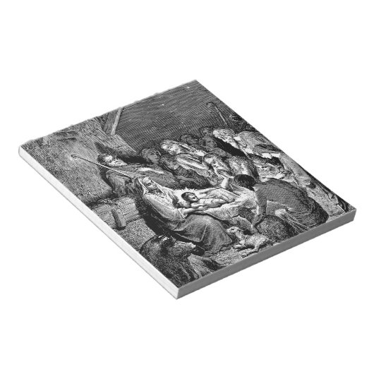 Illustratie kerstfeestscène notitieblok (Schuin)