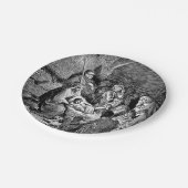 Illustratie kerstfeestscène papieren bordje (Gekanteld)