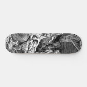 Illustratie kerstfeestscène persoonlijk skateboard (Horizontaal)
