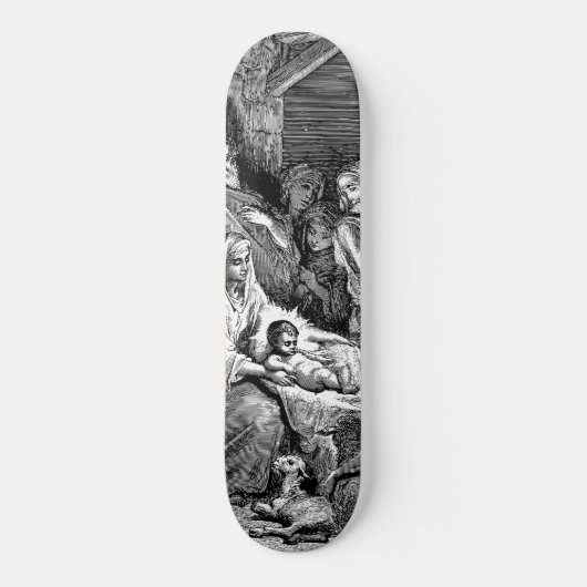 Illustratie kerstfeestscène persoonlijk skateboard (Voorkant)
