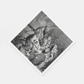 Illustratie kerstfeestscène servet (Hoek)