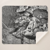 Illustratie kerstfeestscène sherpa deken (Voorkant (horizontaal))