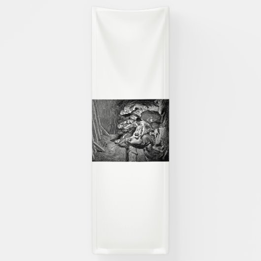 Illustratie kerstfeestscène spandoek (Verticaal)