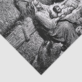 Illustratie kerstfeestscène tissuepapier (Detail)