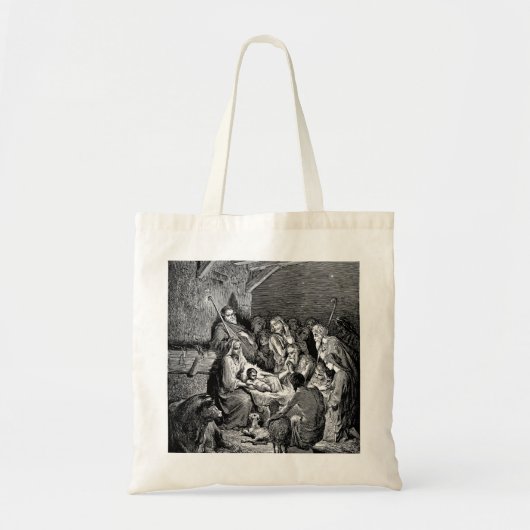 Illustratie kerstfeestscène tote bag (Voorkant)