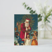  illustratie Kerstman en kinderen Feestdagenkaart (Staand voorkant)