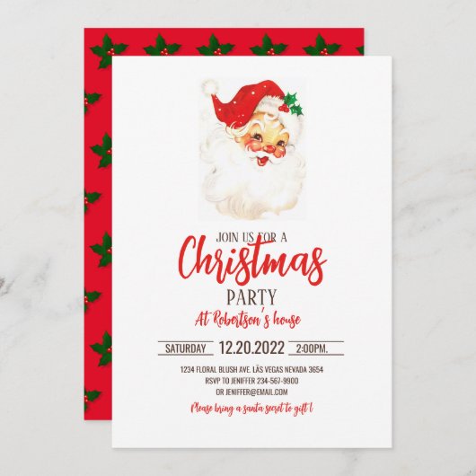 Illustratie  kerstman kaart (Voorkant / Achterkant)