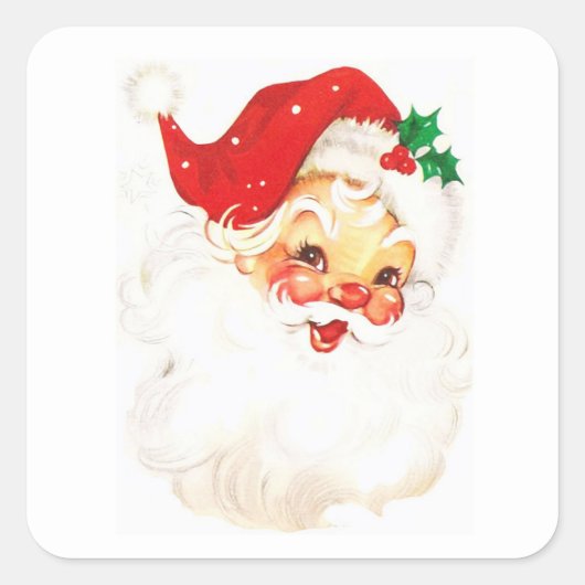 Illustratie kerstman vierkante sticker (Voorkant)