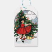 illustratie kerstmeisje cadeaulabel (Achterkant)