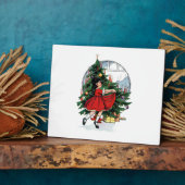  illustratie kerstmeisje fotoplaat (Zijkant)