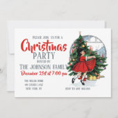  illustratie kerstmeisje kaart (Voorkant)