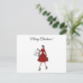 Illustratie kerstMode Briefkaart (Staand voorkant)