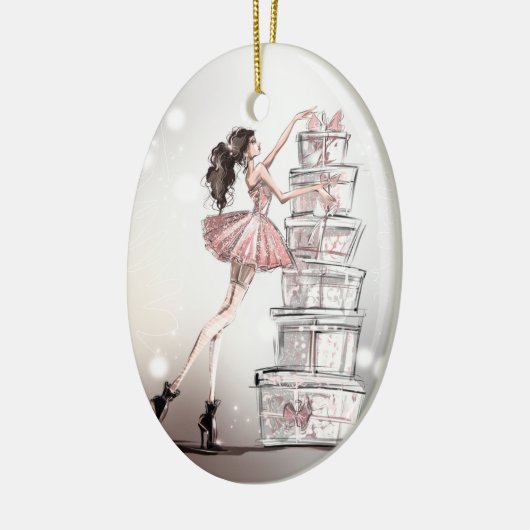 Illustratie kerstMode Keramisch Ornament (Links)