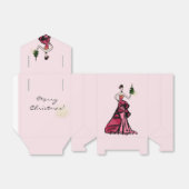 Illustratie kerstMode met boom Bedankdoosjes (Uitgevouwen)