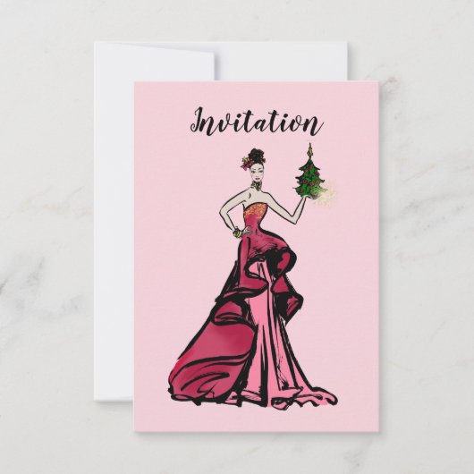 Illustratie kerstMode met boom Kaart (Voorkant)