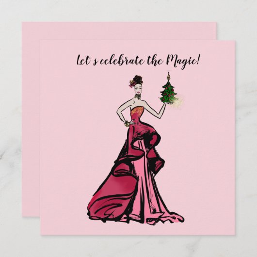 Illustratie kerstMode met boom Kaart (Voorkant / Achterkant)