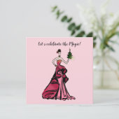 Illustratie kerstMode met boom Kaart (Staand voorkant)