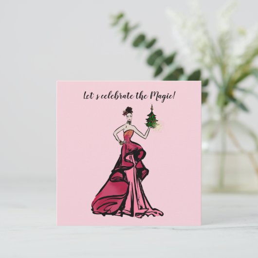 Illustratie kerstMode met boom Kaart (Staand voorkant)