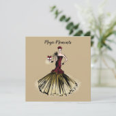 Illustratie kerstMode met pakket Feestdagenkaart (Staand voorkant)