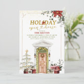 Illustratie Kerstvakantie Open Huis Kaart (Staand voorkant)