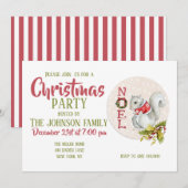 Illustratie kerstvierkant kaart (Voorkant / Achterkant)