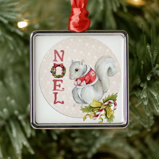 Illustratie kerstvierkant metalen ornament (Boom)