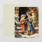 illustratie kind zingen kerstliedjes feestdagenkaart (Voorkant / Achterkant)