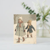  illustratie kinderen kerstkaart (Staand voorkant)