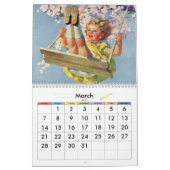Illustratie kinderen vintage kalender (Mar 2027)