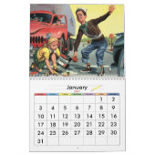 Illustratie kinderen vintage kalender (Jan 2027)