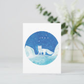 Illustratie kleine poolvos (Vulpes lagopus) Briefkaart (Staand voorkant)