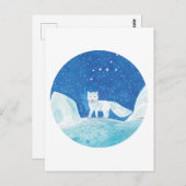 Illustratie kleine poolvos (Vulpes lagopus) Briefkaart (Voorkant / Achterkant)