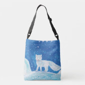 Illustratie kleine poolvos (Vulpes lagopus) Crossbody Tas (Achterkant)