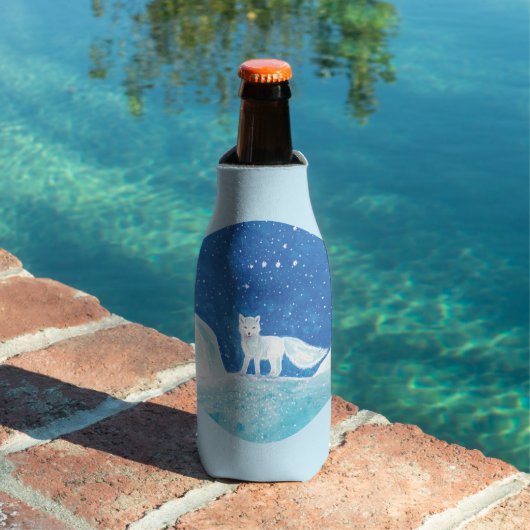 Illustratie kleine poolvos (Vulpes lagopus) Flesjeskoeler (Insitu Zwembad)