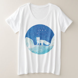 Illustratie kleine poolvos (Vulpes lagopus) Grote Maat T-shirt