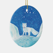 Illustratie kleine poolvos (Vulpes lagopus) Keramisch Ornament (Rechts)